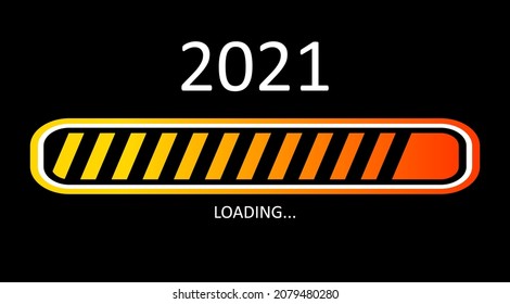 Progress bar new year 2021. Goal planning. Loading vector illustration for graphic design, website.