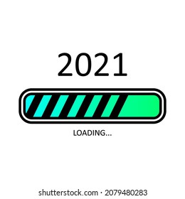 Progress bar new year 2021. Goal planning. Loading vector illustration for graphic design, website.