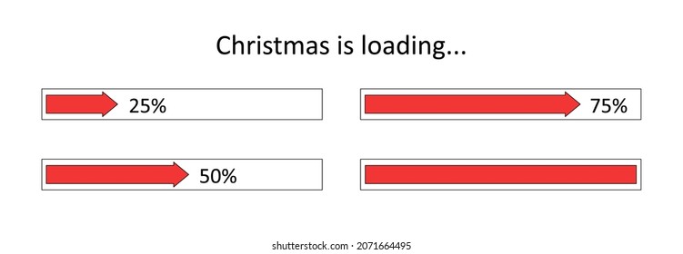 Progress bar new year 2022. Goal planning. Loading vector illustration for graphic design, website.