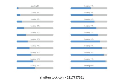 Progress bar percent line interface. Upload Download Loader Web element. Vector illustration