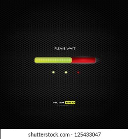 Progress bar - red and green trendy design on dark background