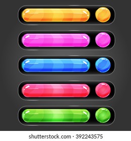 Progress bar set for games. Game interface illustration.