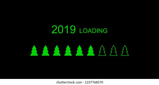 Progress Bar Showing 2019 New Yea Loading 
