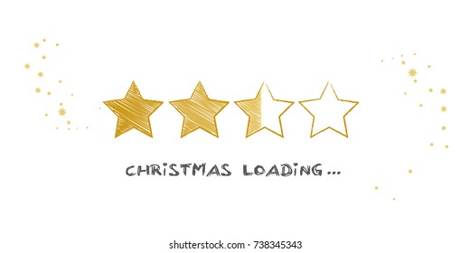 progress bar with stars showing loading of christmas