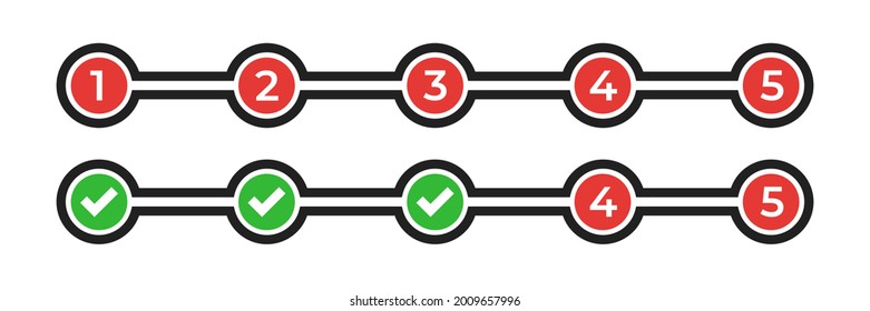 Progress bar. Step by step loading bar on white background. EPS 10. 