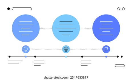 Progress bar. Timeline. Bubble chart. Infographic element. Flat graphics. Presentation slide. Vector file.