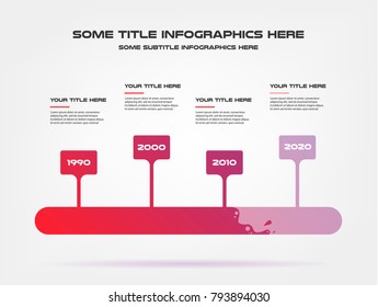 Progress bar with timeline, infographics. Element of chart, graph, diagram with 4 options - parts, processes. Vector business template for presentation, workflow layout, annual report, web design