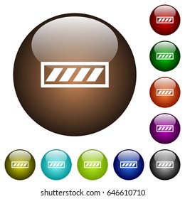 Progress bar white icons on round color glass buttons