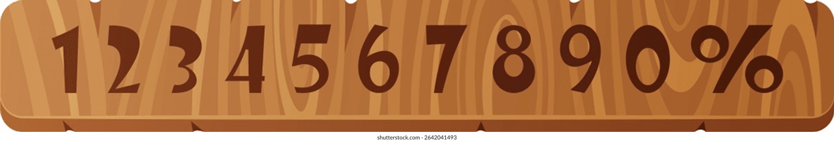 Progress bar wooden board vector illustration