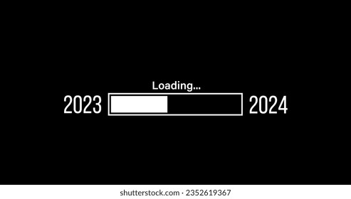 progress bar year 2023 to 2024 loading vector illustration