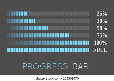 Progress bars on grey background. Eps10 vector loading bars