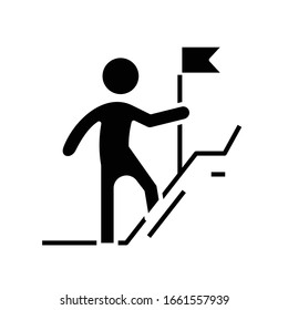 Progress black icon, concept illustration, vector flat symbol, glyph sign.