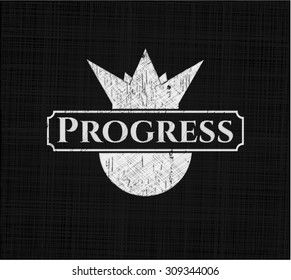 Progress chalk emblem written on a blackboard