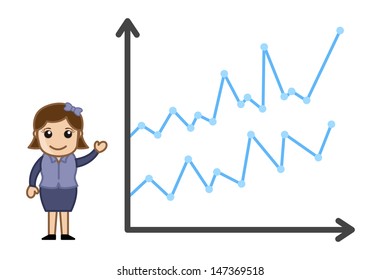 Man Presenting Graph Business Cartoon Character Stock Vector (Royalty ...