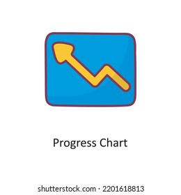 Progress Chart Filled outline Icon Design illustration. Media Control Symbol on White background EPS 10 File