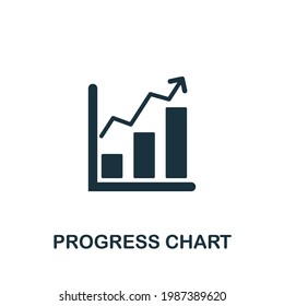 Progress Chart icon. Monochrome simple element from digital service collection. Creative Progress Chart icon for web design, templates, infographics and more