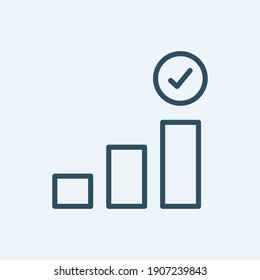 Progress Chart Line Vector Icon for Achievement, Success, Motivation and more. Editable Stroke. 48x48 Pixel Perfect