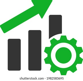 Progress chart settings vector illustration. A flat illustration design of progress chart settings icon on a white background.
