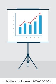 Progress Charts icon on Standing flip board stock illustration