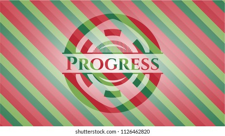 Progress christmas emblem background.