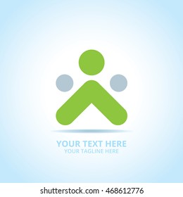 Progress community abstract emblem, design concept, logo, logotype element for template.