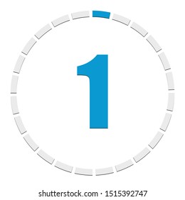 Progress, completion, step indicator. Segmented circle as duration, sequence, steps infographics element. Circular chart, graph. Diagram from 1-24 sections.