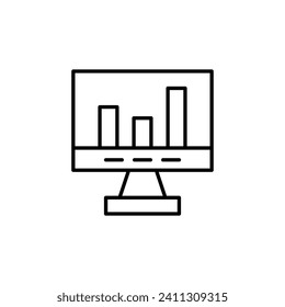 Progress in Computer Vector Symbol for Advertisement. Suitable for books, stores, shops. Editable stroke in minimalistic outline style. Symbol for design 