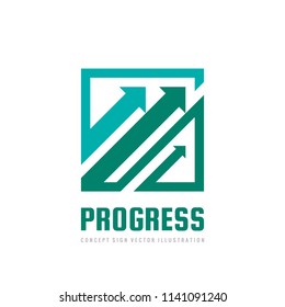 Progress - concept business logo template vector illustration. Abstract arrows system creative sign. Economic finance exhange symbol. Progress strategy development icon. Graphic design elements. 