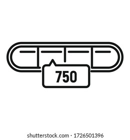Icono de puntuación de crédito de progreso. Icono del vector de puntuación de crédito de progreso de esquema para diseño web aislado en fondo blanco