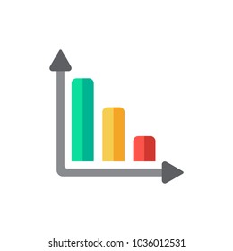 Progress down icon flat symbol. Isolated vector illustration of  icon sign concept for your web site mobile app logo UI design.