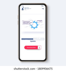 Progress in downloading mobile apps or downloading or downloading data from the Internet. Update UI/UX or load progress bar icon, minimal flat design with percentage of progress. Vector illustration