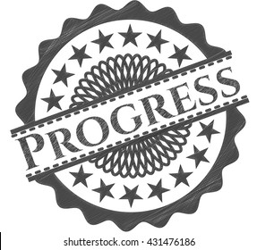 Progreso realizado con trazos de lápiz