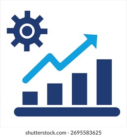 Progress Flat Blue Icon Illustration Vector