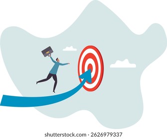 Progresso para atingir o objetivo ou atingir o objetivo comercial, motivação ou desafio para alcançar o sucesso, o crescimento da carreira ou melhoria.caráter para design.