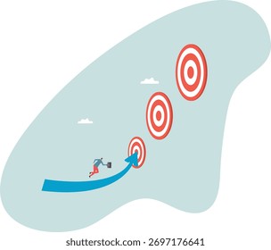 Progress to goal or reaching business target, motivation or challenge to achieve success, career growth or improvement.about a man and his life.