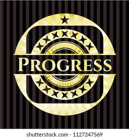 Progress gold badge or emblem