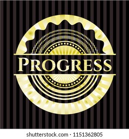 Progress gold emblem or badge