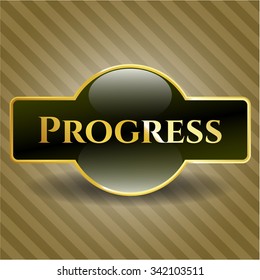 Progress gold emblem or badge