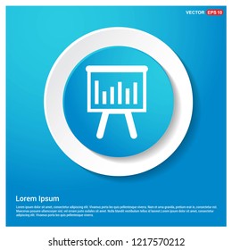 Progress graph icon Abstract Blue Web Sticker Button - Free vector icon