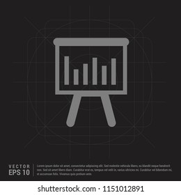 Progress graph icon - Black Creative Background - Free vector icon