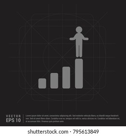 Progress graph icon Black Creative Background