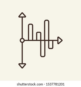 Progress graphic line icon. Diagram, infographics, index. Graph concept. Vector illustration can be used for topics like business, marketing, presenting