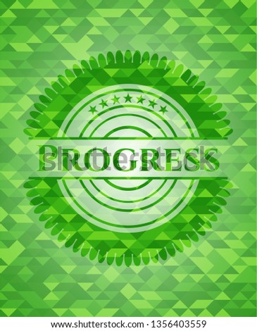 Progress green mosaic emblem