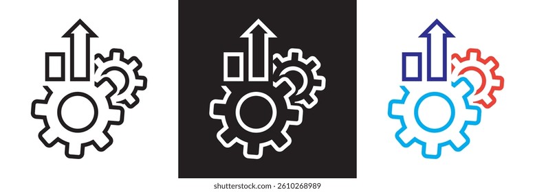 Progress, growth, efficiency. icon. Design for decoration, sticker, icon, etc. Vector illustration. isolated on white and black background. EPS 10