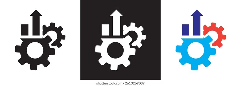Progress, growth, efficiency. icon. Design for decoration, sticker, icon, etc. Vector illustration. isolated on white and black background. EPS 10
