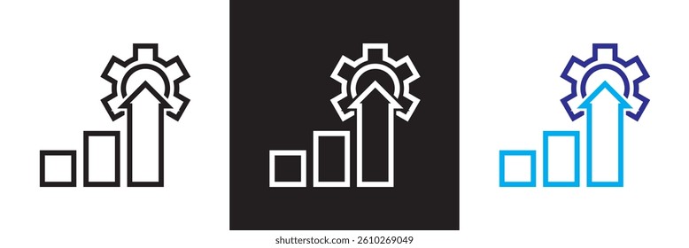 Progress, growth, efficiency. icon. Design for decoration, sticker, icon, etc. Vector illustration. isolated on white and black background. EPS 10