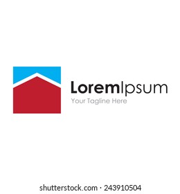 Icono de elemento del logotipo empresarial de la perspectiva abstracta del techo del centro de progreso 