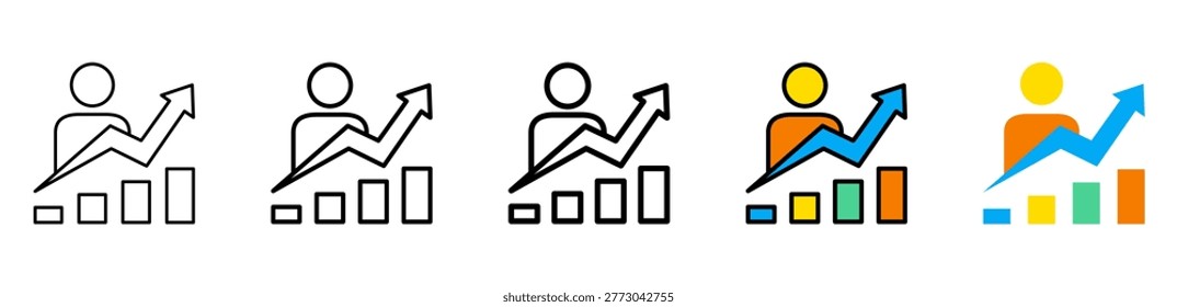 Progress Icon With Differences and Colors Style Illustration