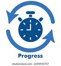 Progress Icon in Duotone Solid Style. Vector Illustration for improvement, timeline, and achievement concept.