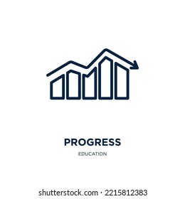 progress icon from education collection. Thin linear progress, business, growth outline icon isolated on white background. Line vector progress sign, symbol for web and mobile